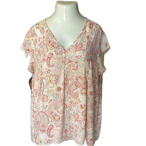 2/$15 Cynthia Rowley paisley top 3X